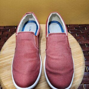 Womens LL Bean Burnt Red Canvas Slip-On Shoes Sneakers Size 9 Medium